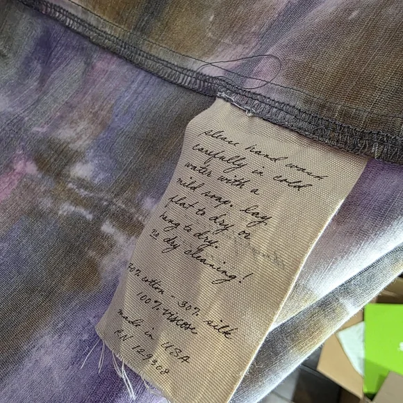 Raquel Allegra Purple Brown Tie Dye Blouse Sleeveless Size 3/ XL